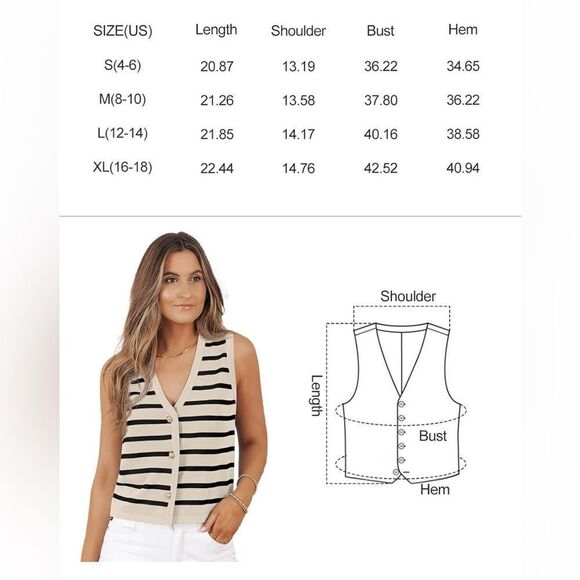 White Apricot and Black button sweater vest - Picture 7 of 10